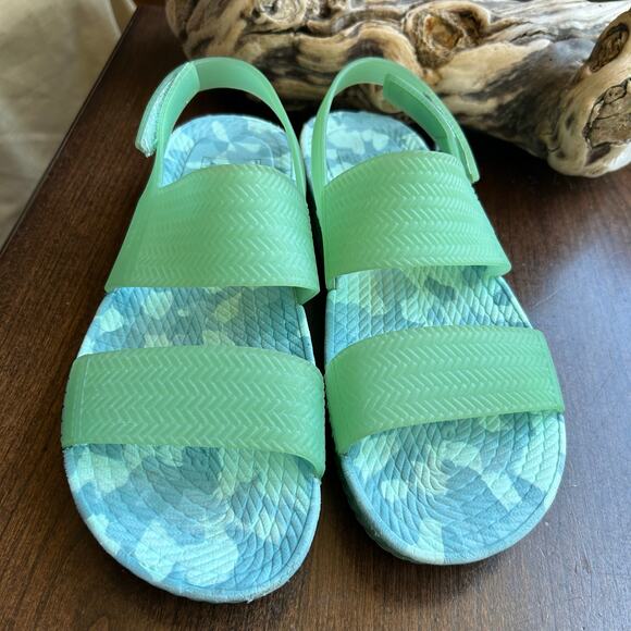 Reef Water Vista Women's Size 8 Beach Sandals Marbled Blue - Picture 3 of 10